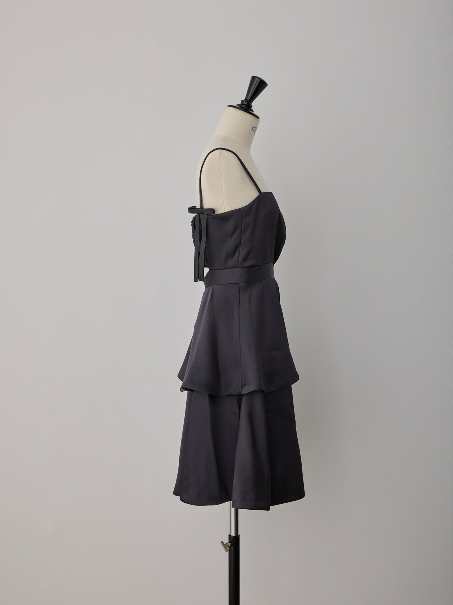 back ribbon peplum mini dress