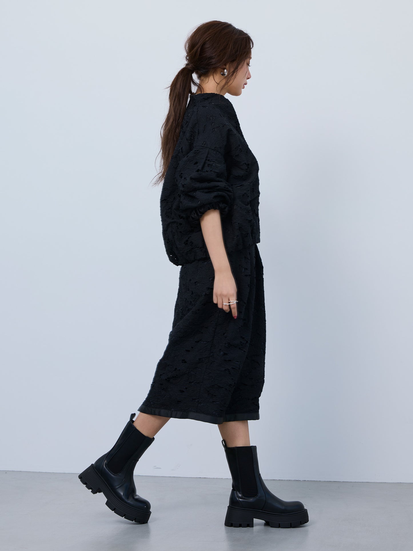 layered lace cocoon skirt