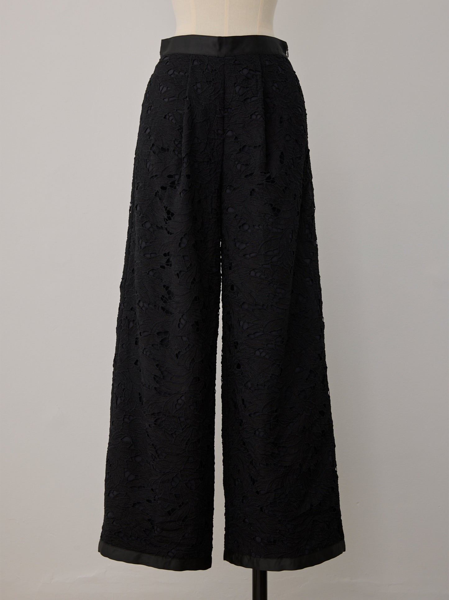 layered lace tuck pants