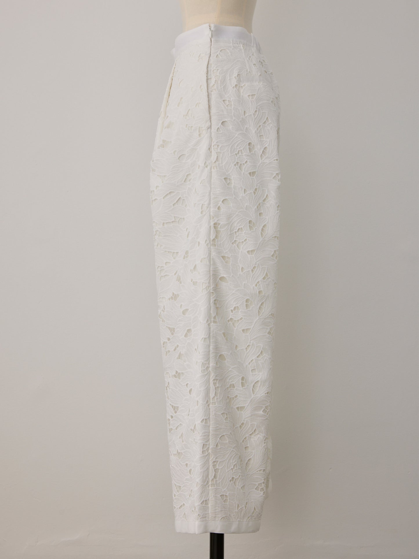 layered lace tuck pants
