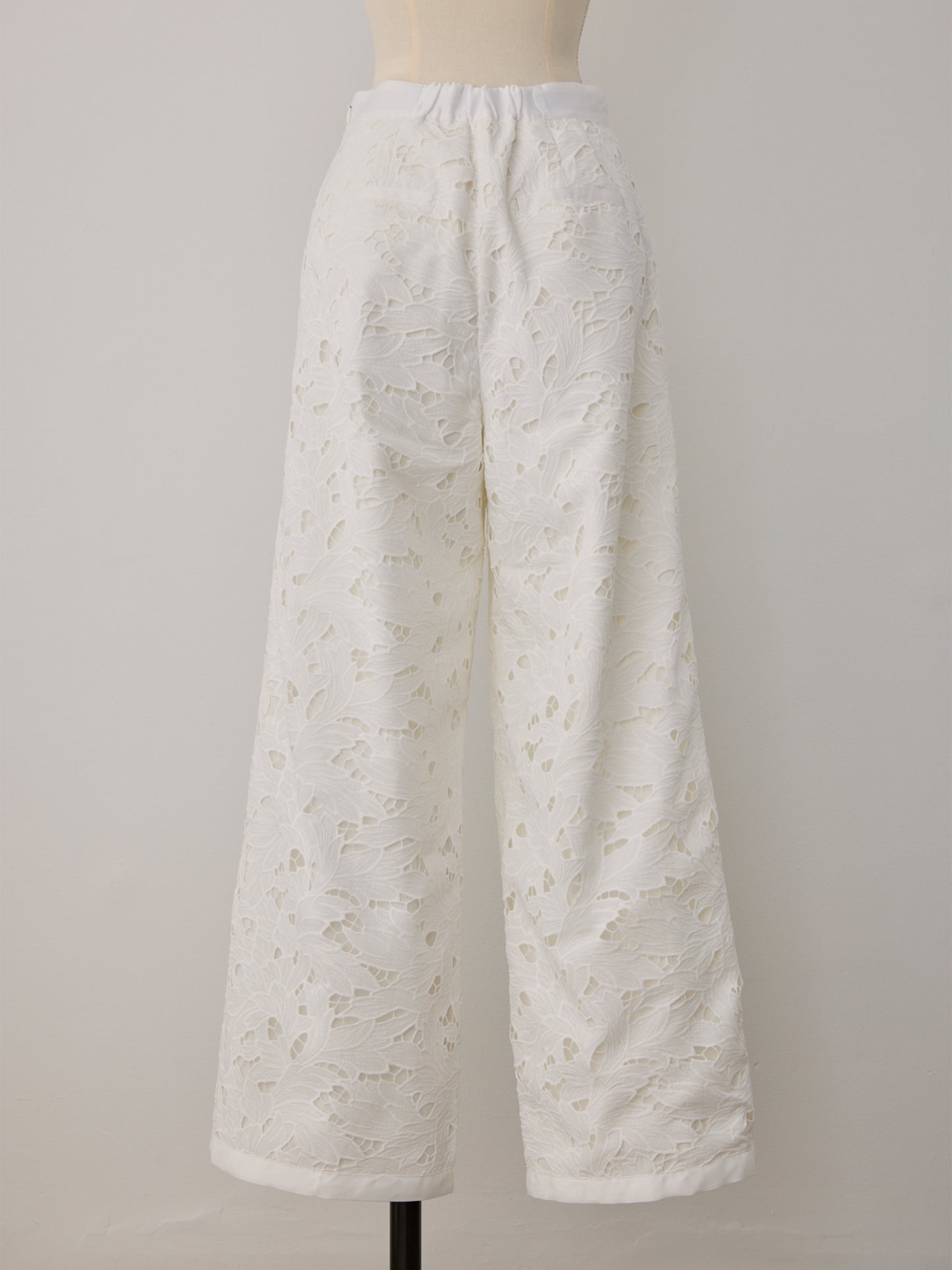 layered lace tuck pants
