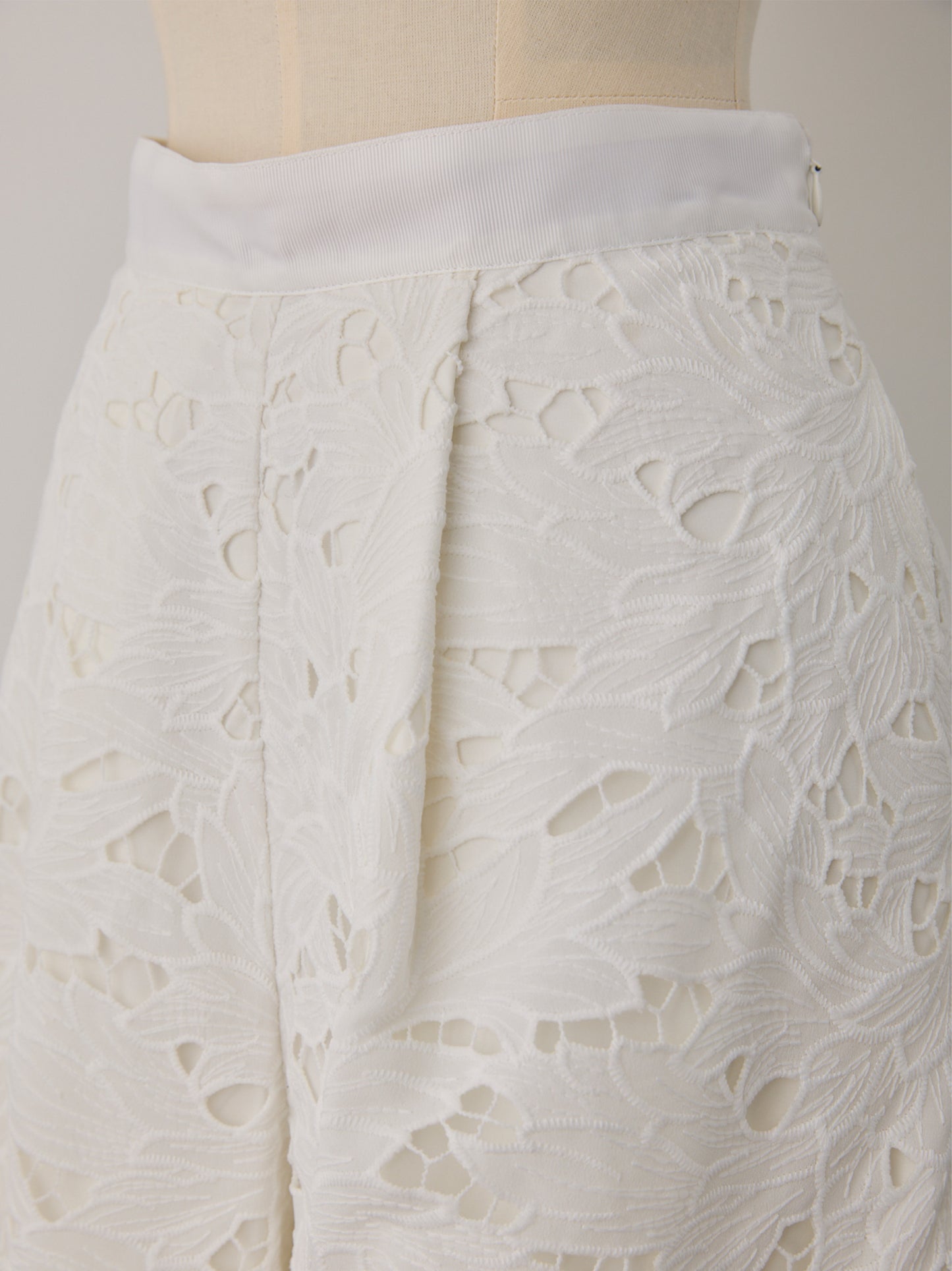 layered lace tuck pants
