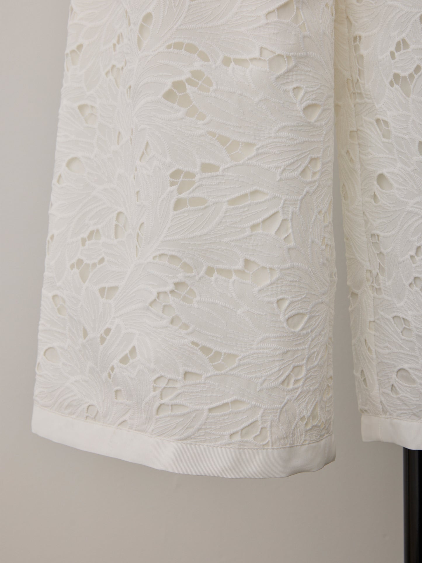 layered lace tuck pants
