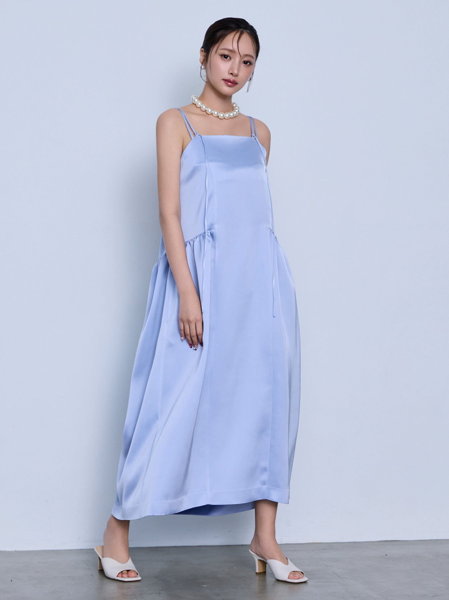 【予約】cross ribbon gather dress