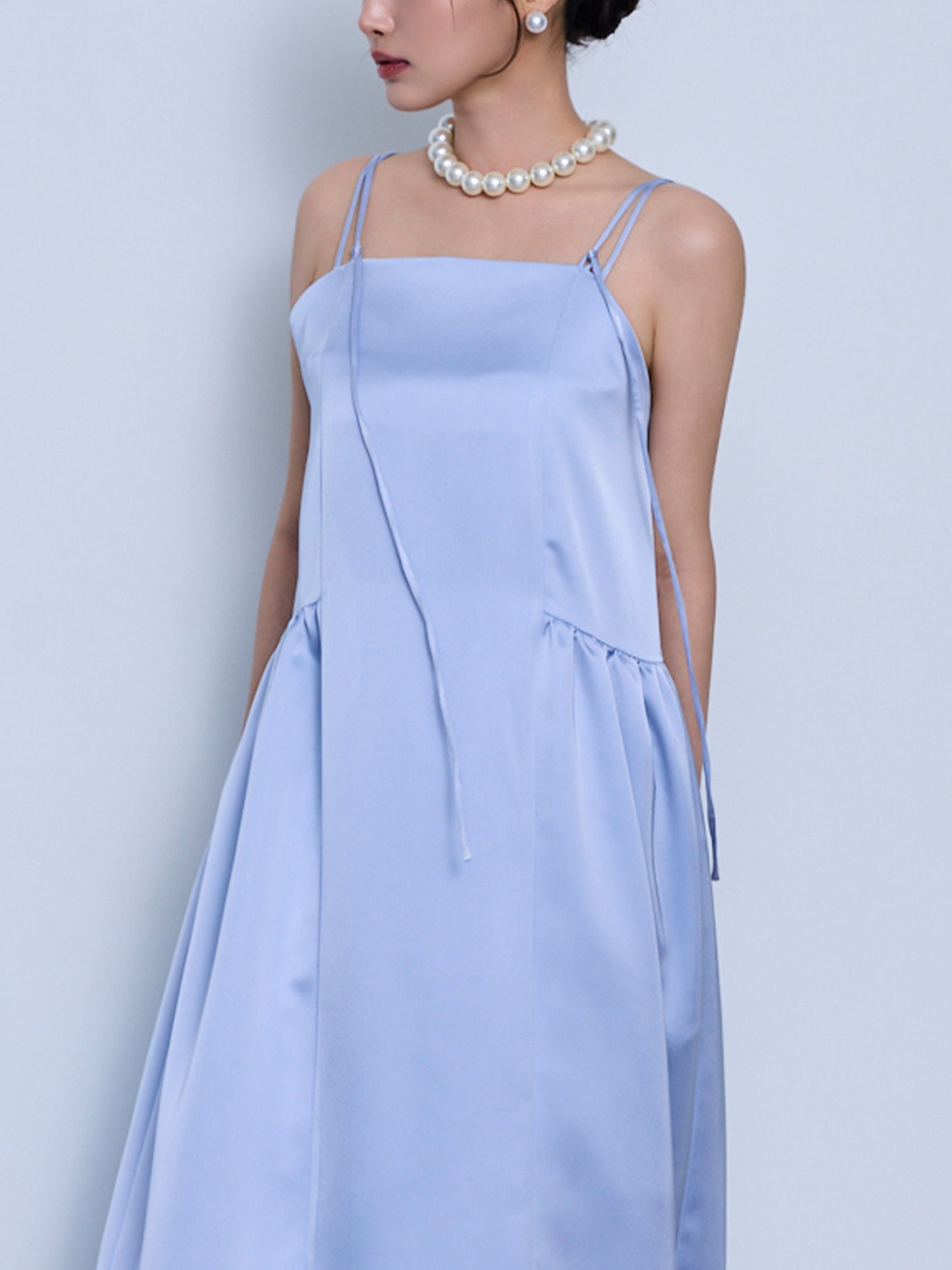 【予約】cross ribbon gather dress