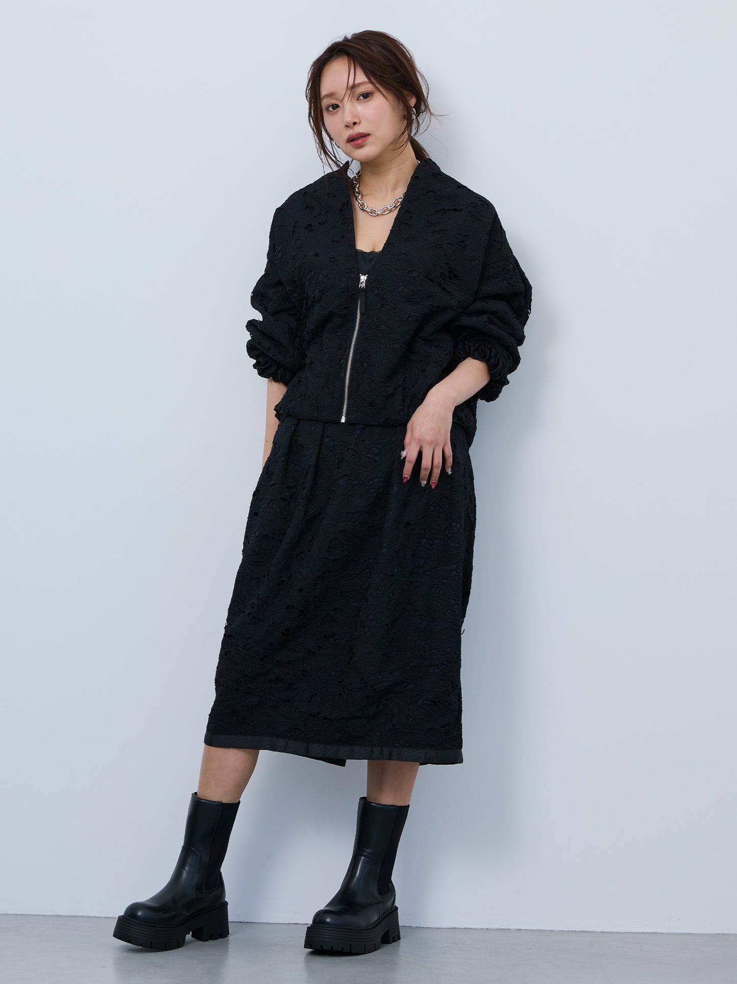 layered lace cocoon skirt