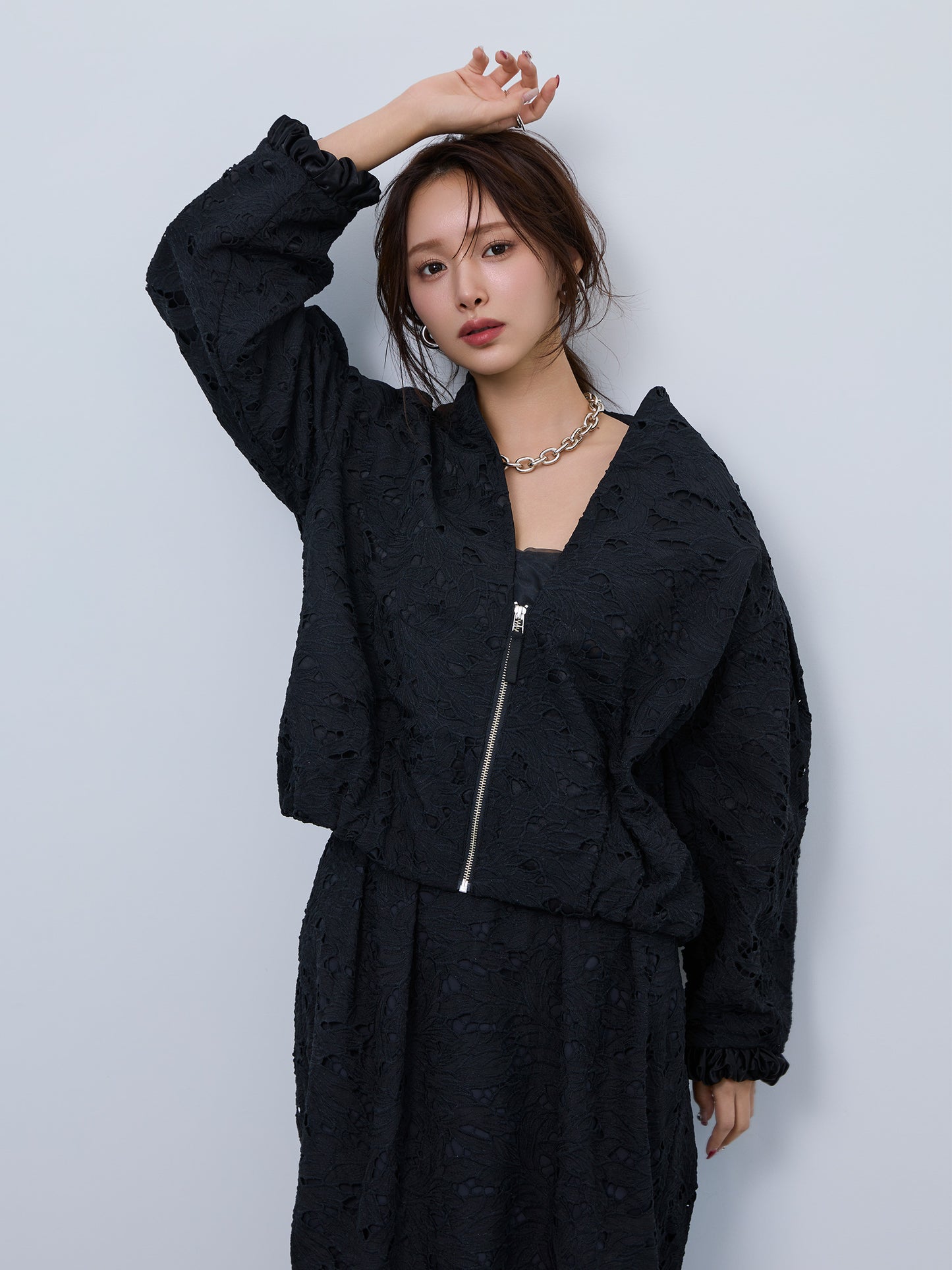 【予約】layered lace chou-chou blouson