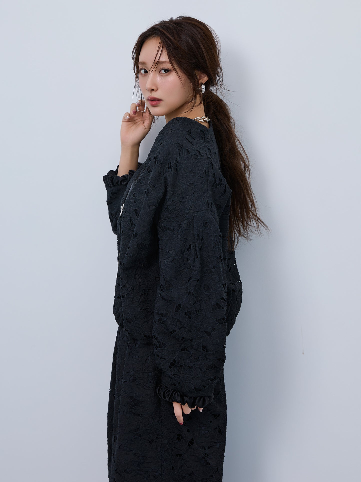 【予約】layered lace chou-chou blouson