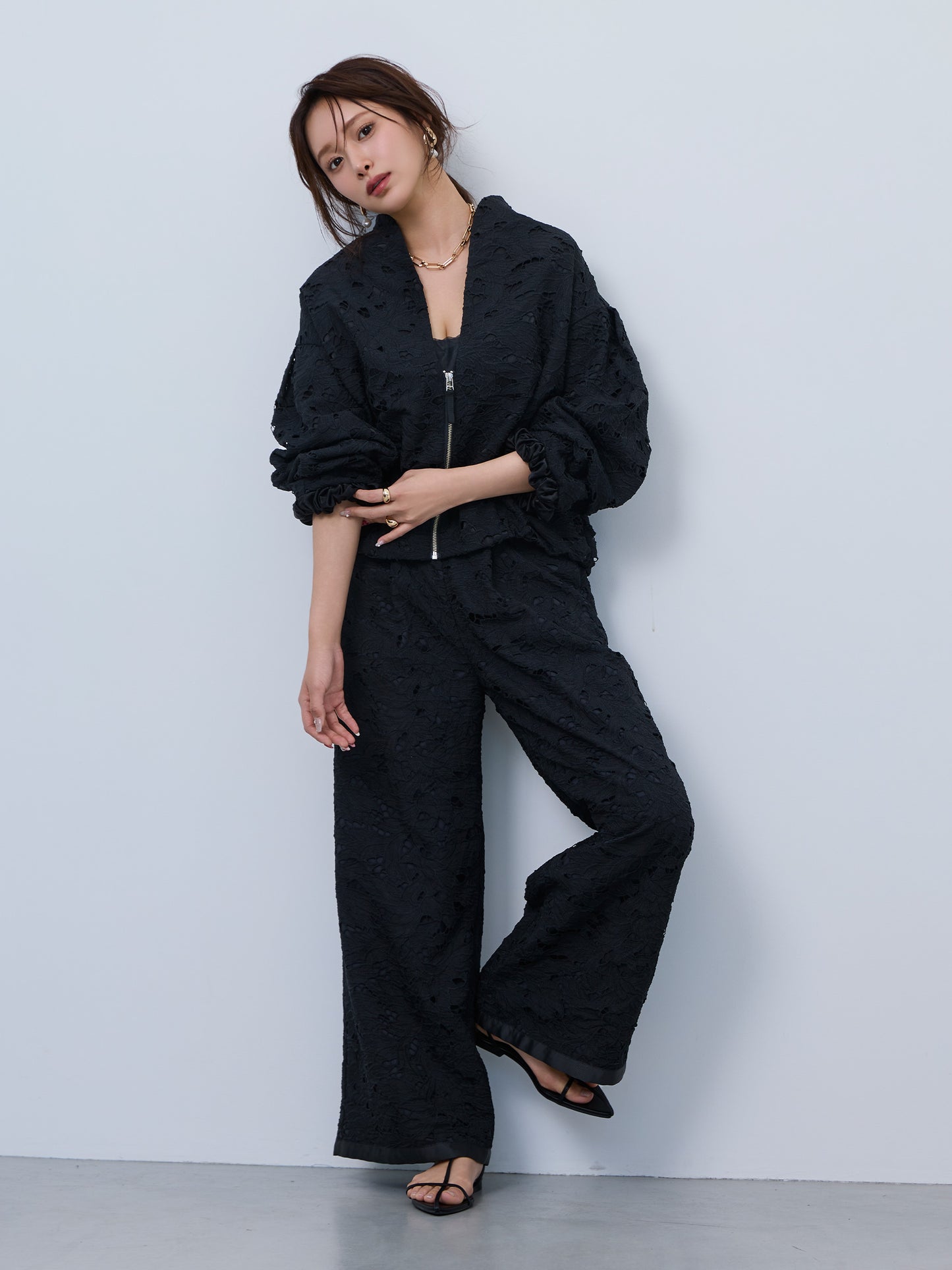 【予約】layered lace chou-chou blouson
