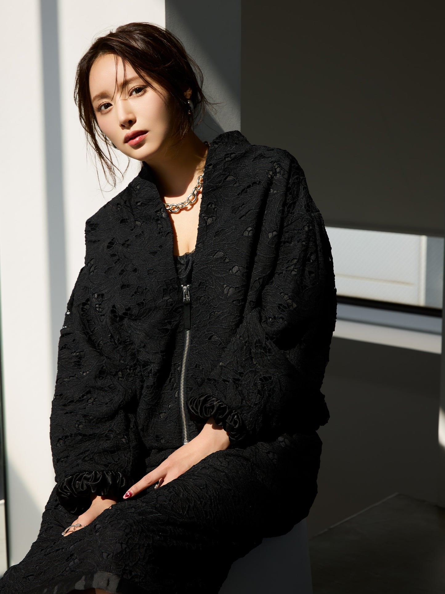 【予約】layered lace chou-chou blouson
