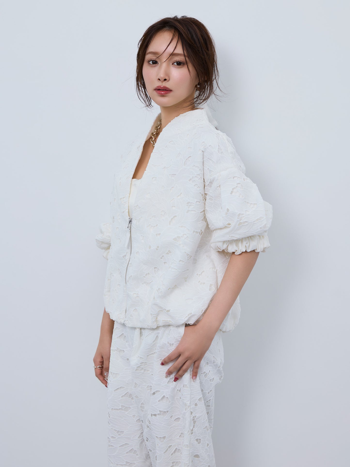 【予約】layered lace chou-chou blouson
