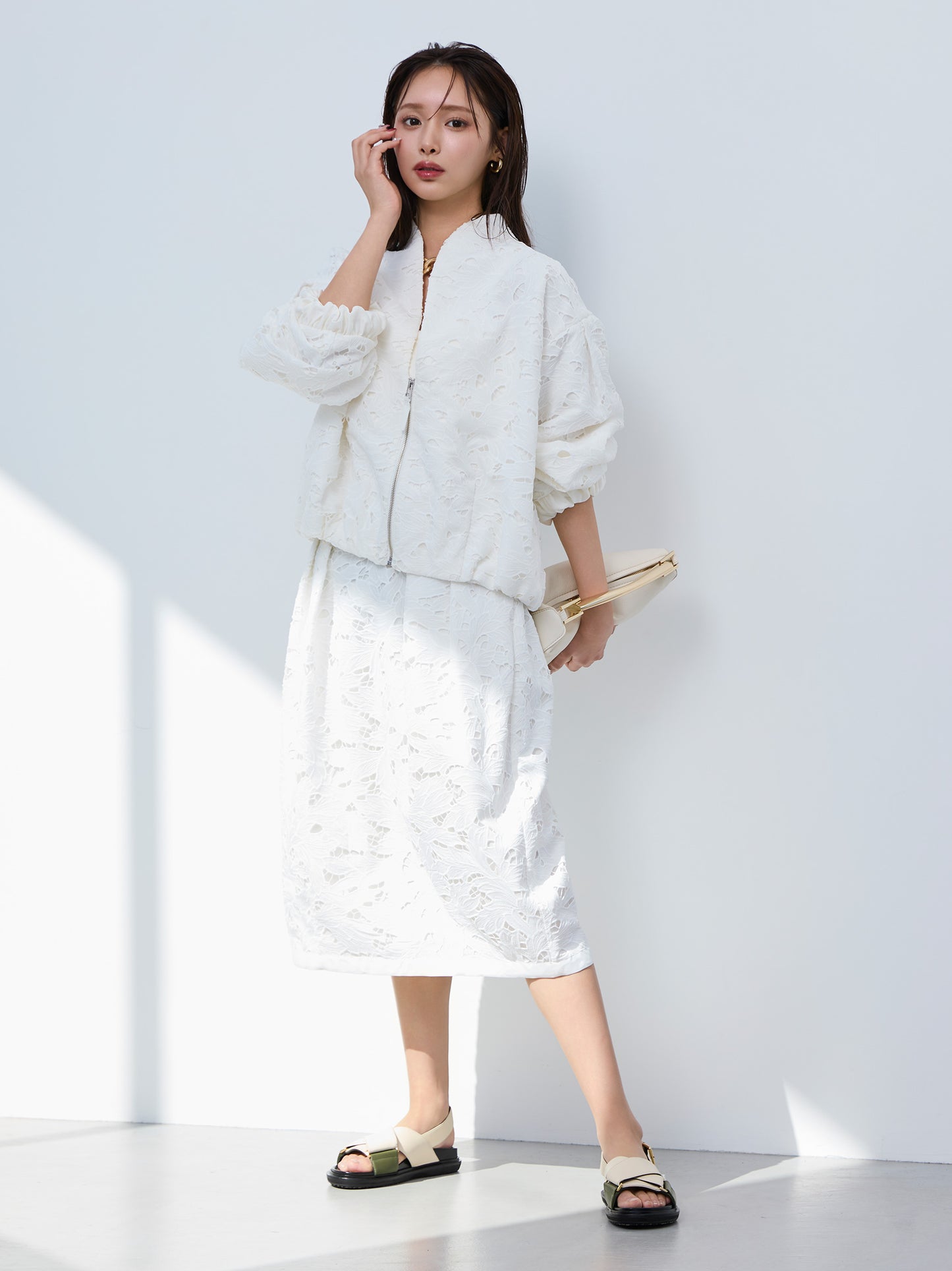 【予約】layered lace chou-chou blouson