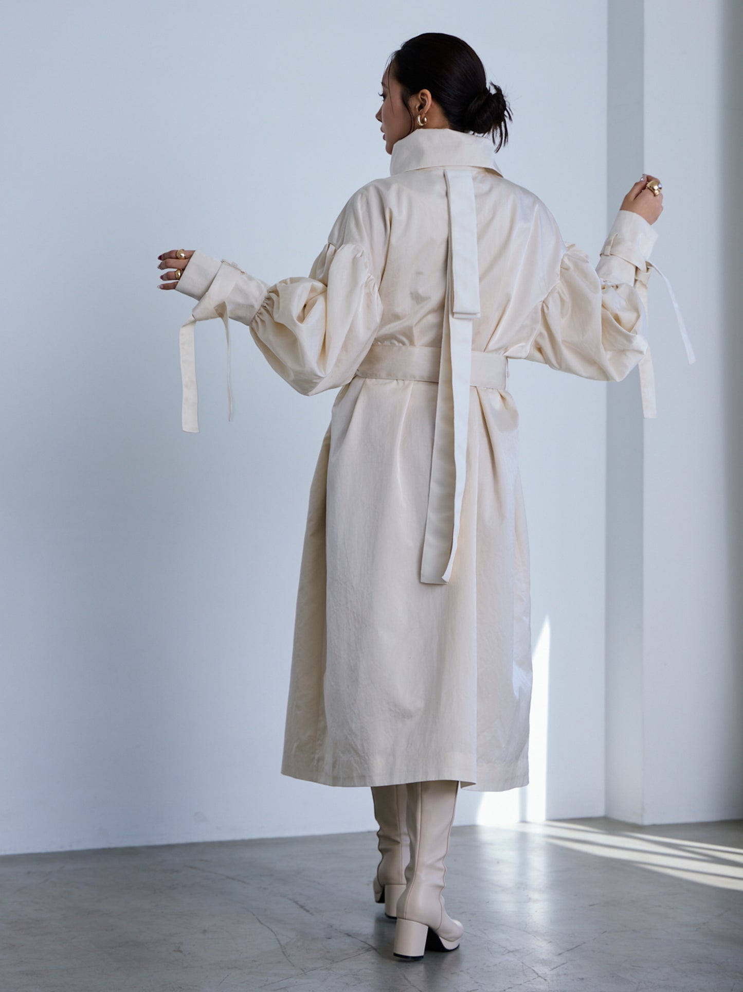 flower sleeve over coat