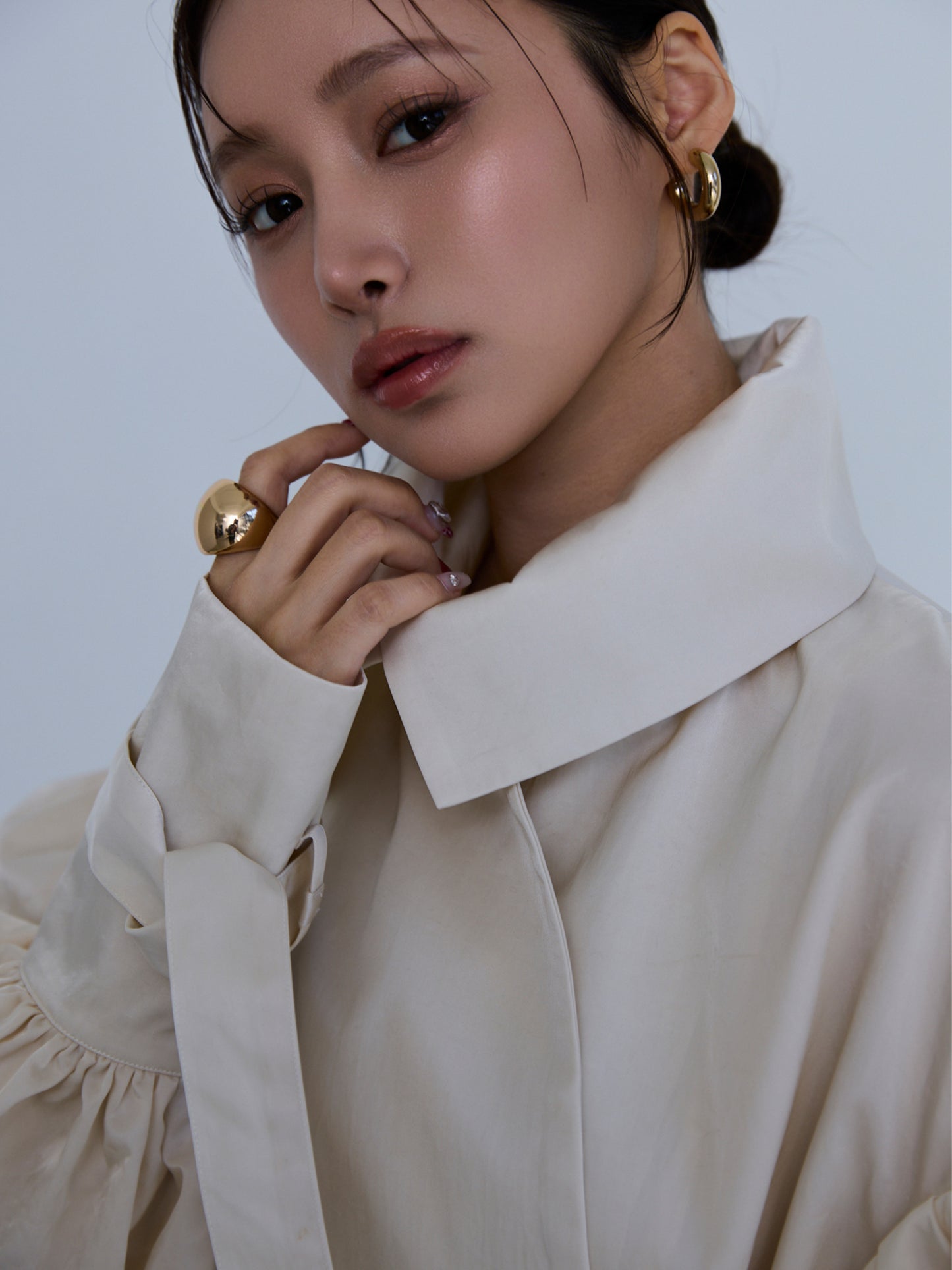 flower sleeve over coat