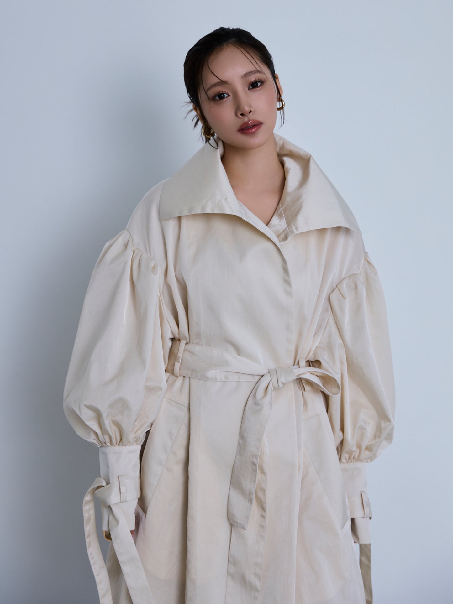 flower sleeve over coat