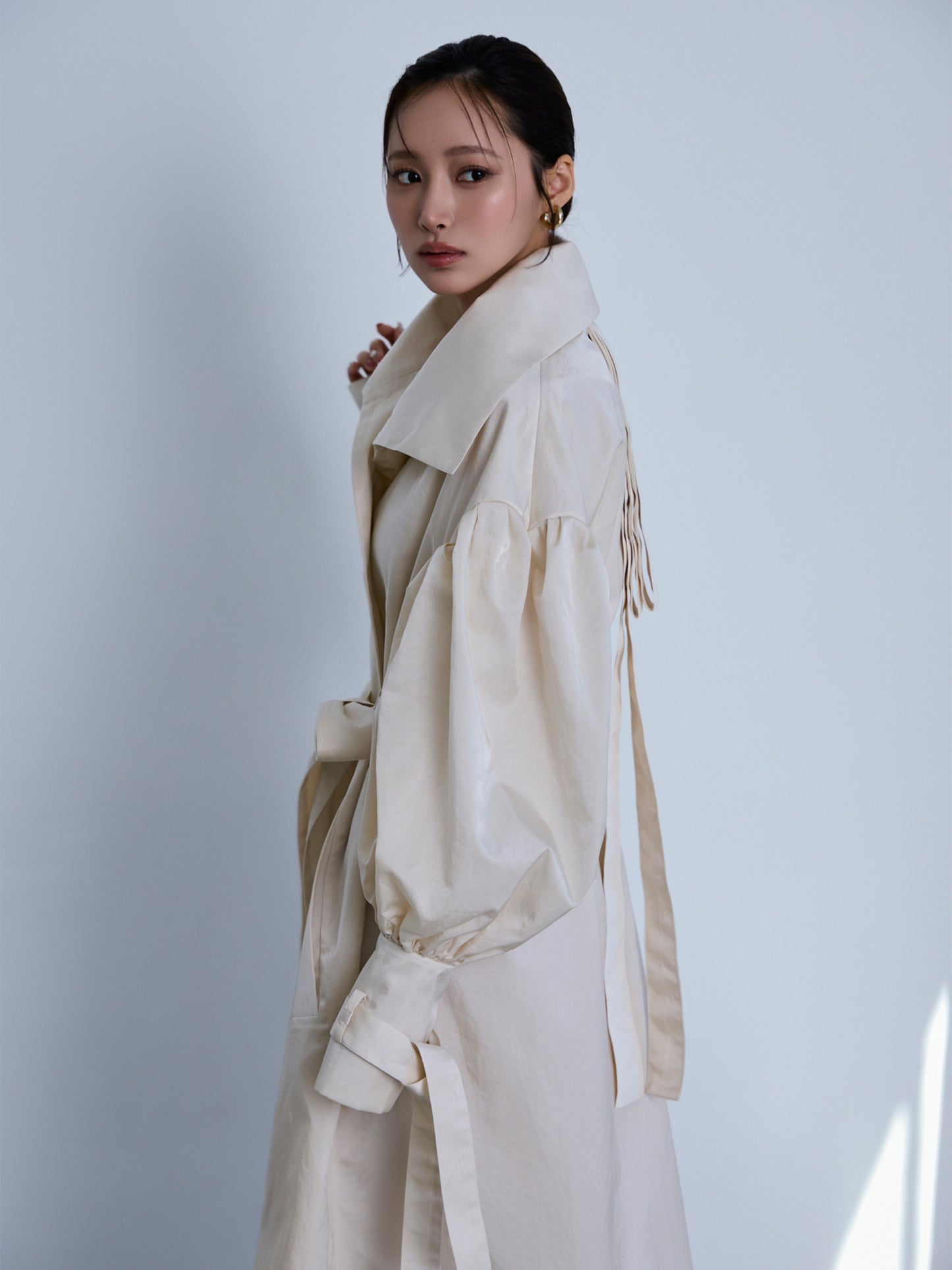 flower sleeve over coat