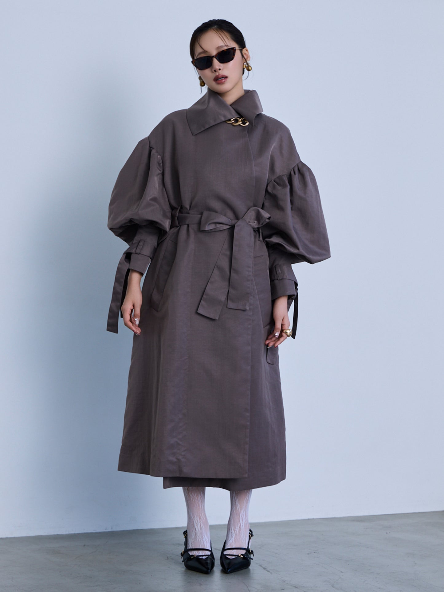 flower sleeve over coat