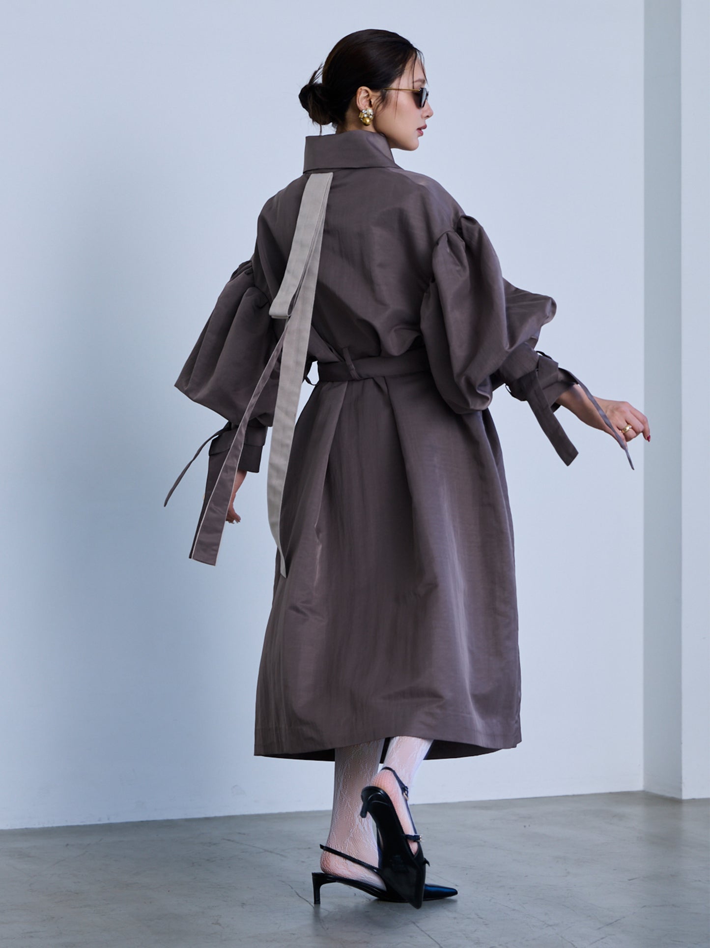 flower sleeve over coat