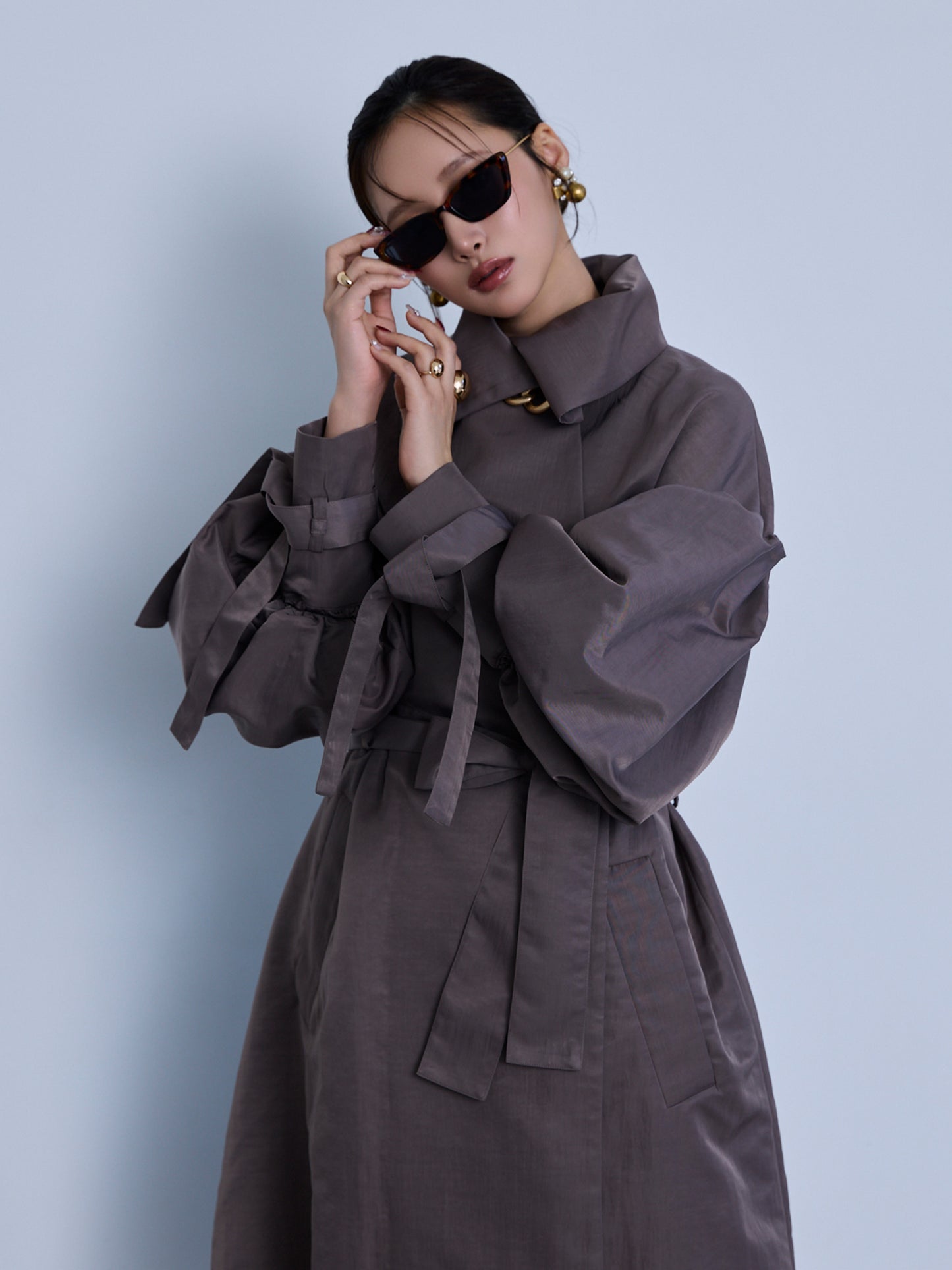 flower sleeve over coat