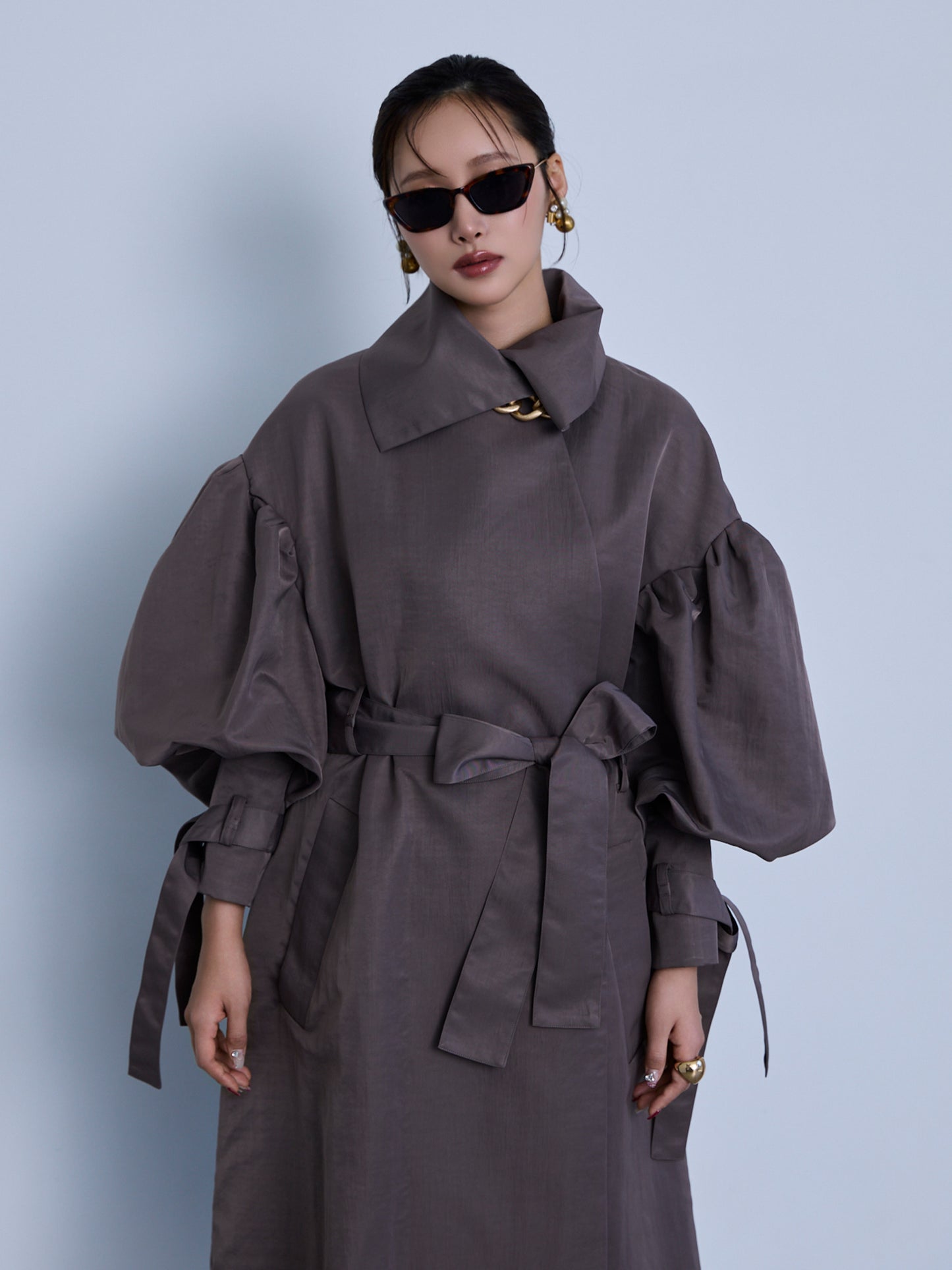 flower sleeve over coat