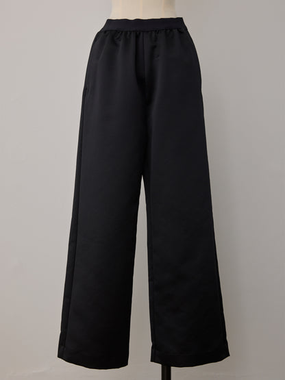 constructive matt satin straight long pants