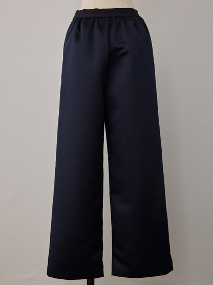 constructive matt satin straight long pants