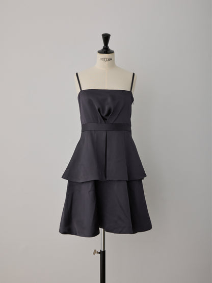 back ribbon peplum mini dress