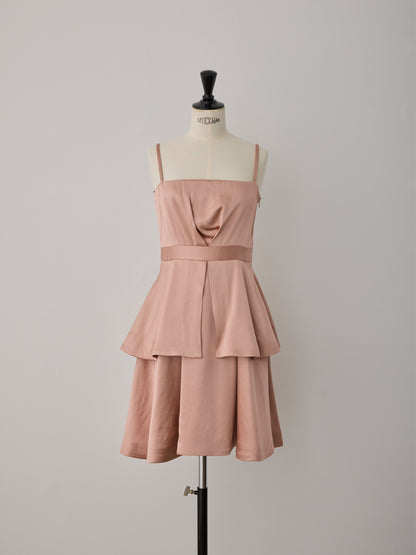 back ribbon peplum mini dress