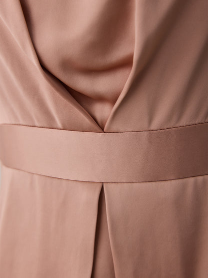 back ribbon peplum mini dress