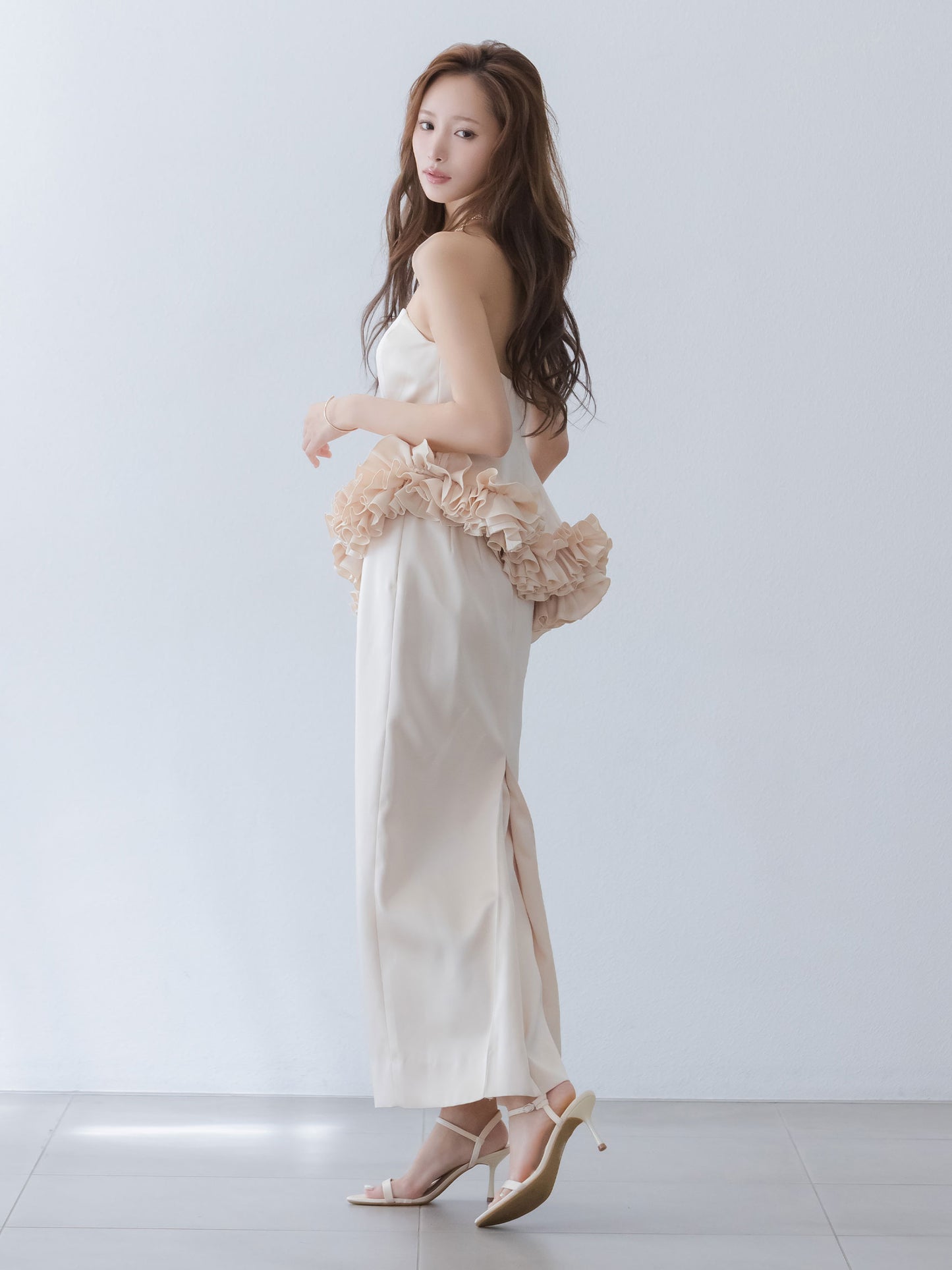 Petal Cascade Bare Dress