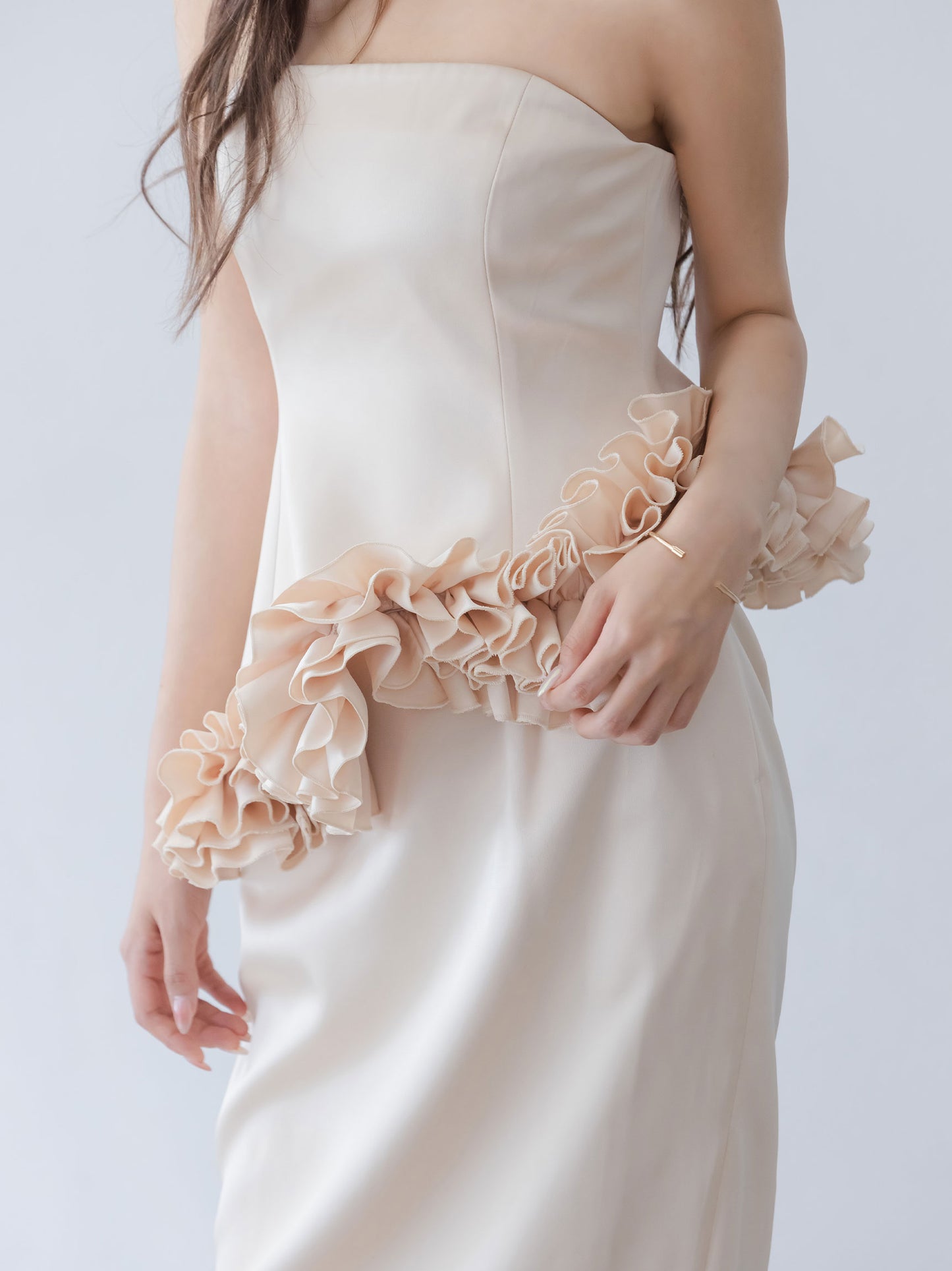 Petal Cascade Bare Dress