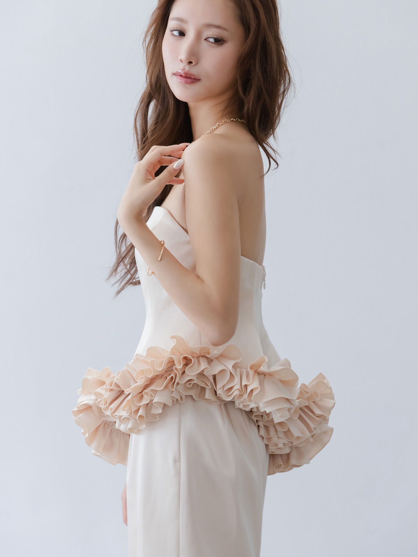 Petal Cascade Bare Dress