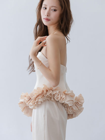 Petal Cascade Bare Dress