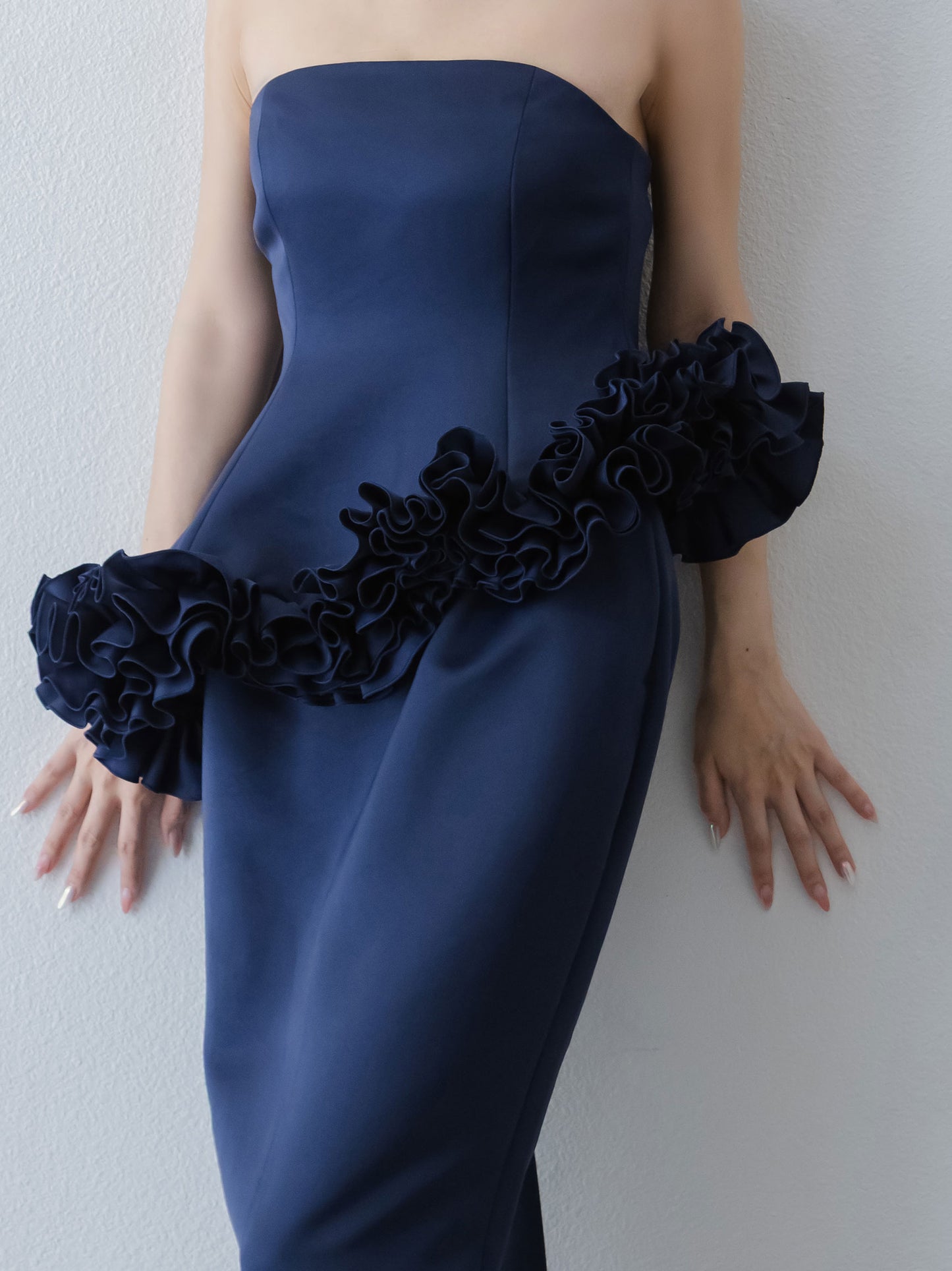 Petal Cascade Bare Dress