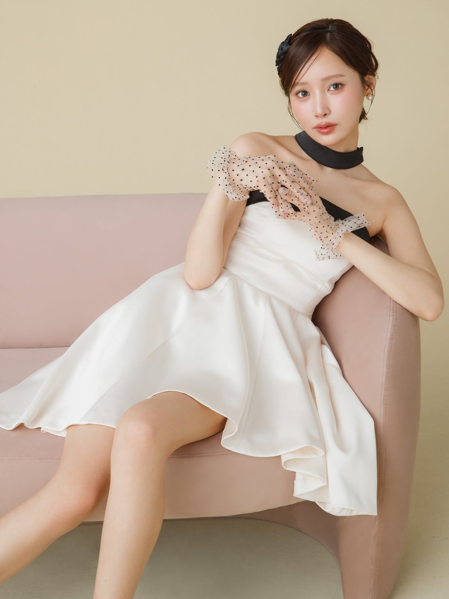 Satin Halter Ribbon Flare Dress
