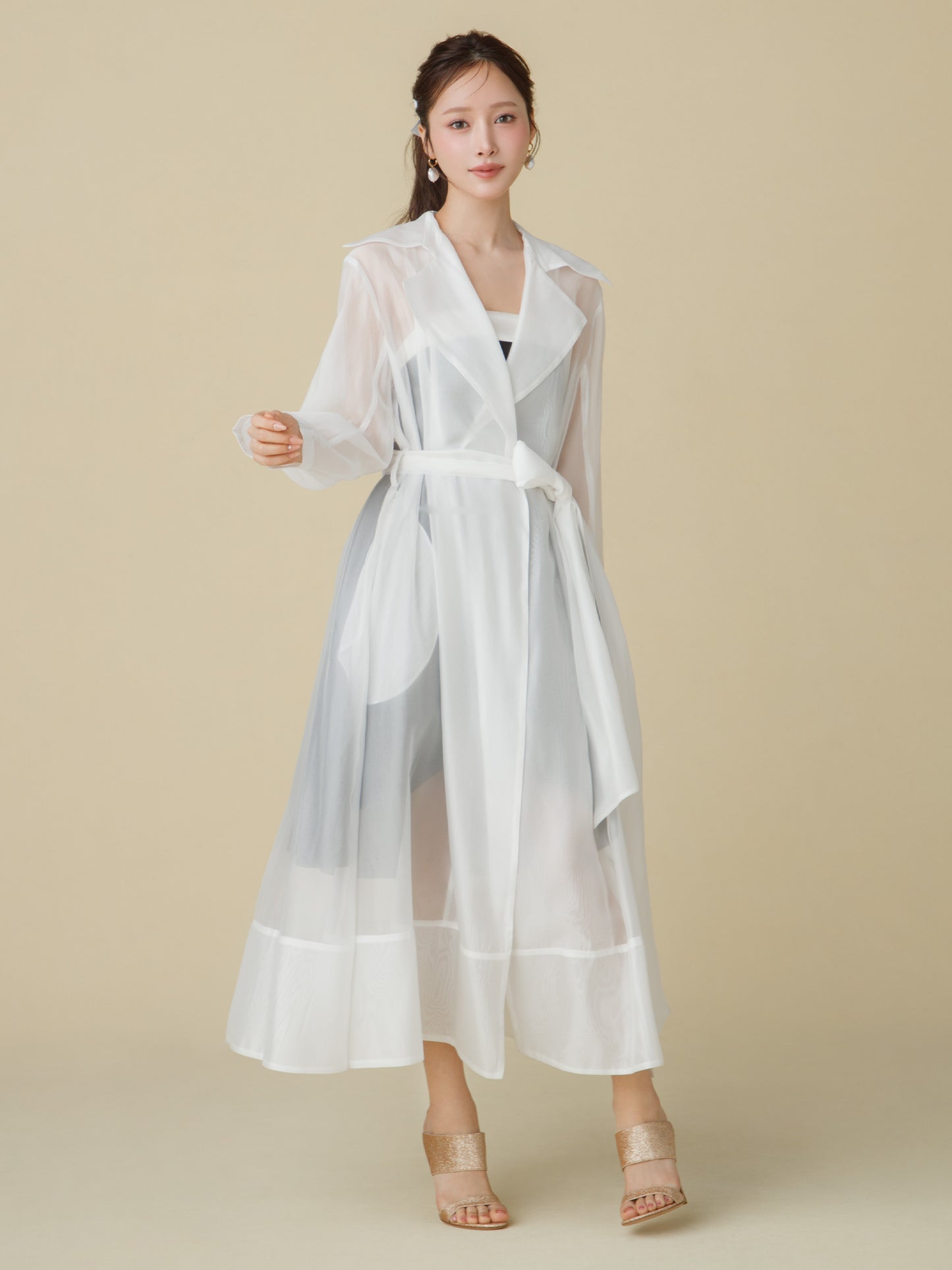 Sheer Organza Trench Coat
