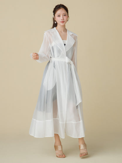 Sheer Organza Trench Coat