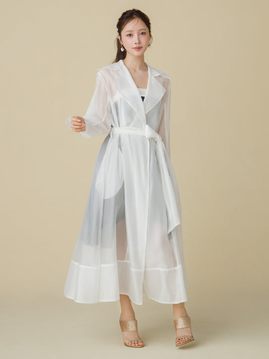 Sheer Organza Trench Coat