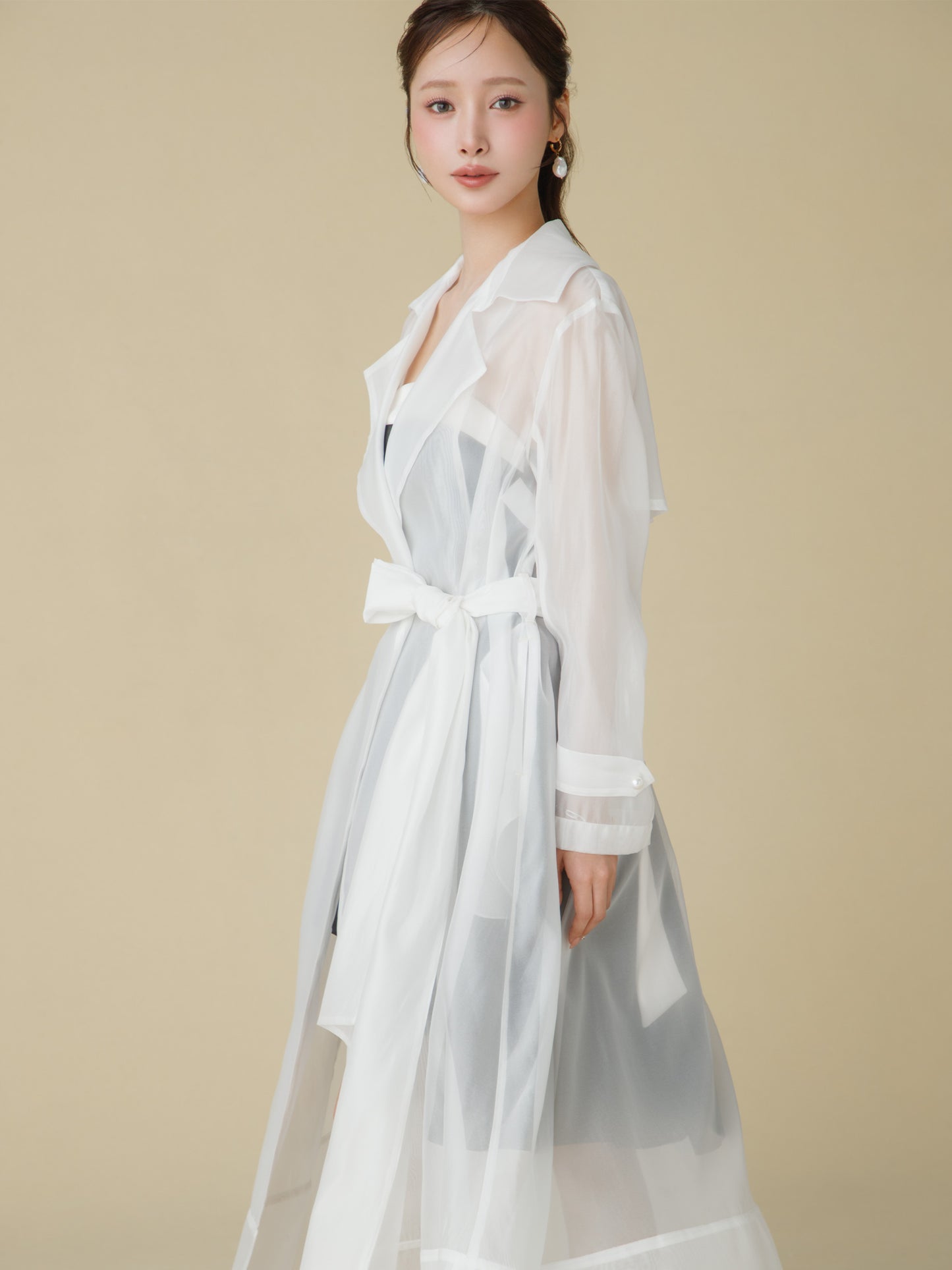 Sheer Organza Trench Coat