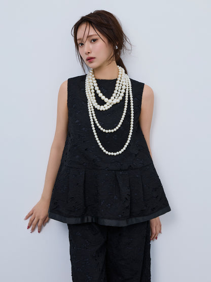 layered lace sleeveless blouse