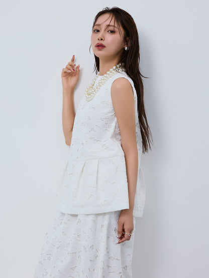 layered lace sleeveless blouse