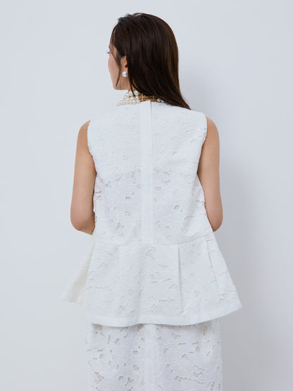 layered lace sleeveless blouse