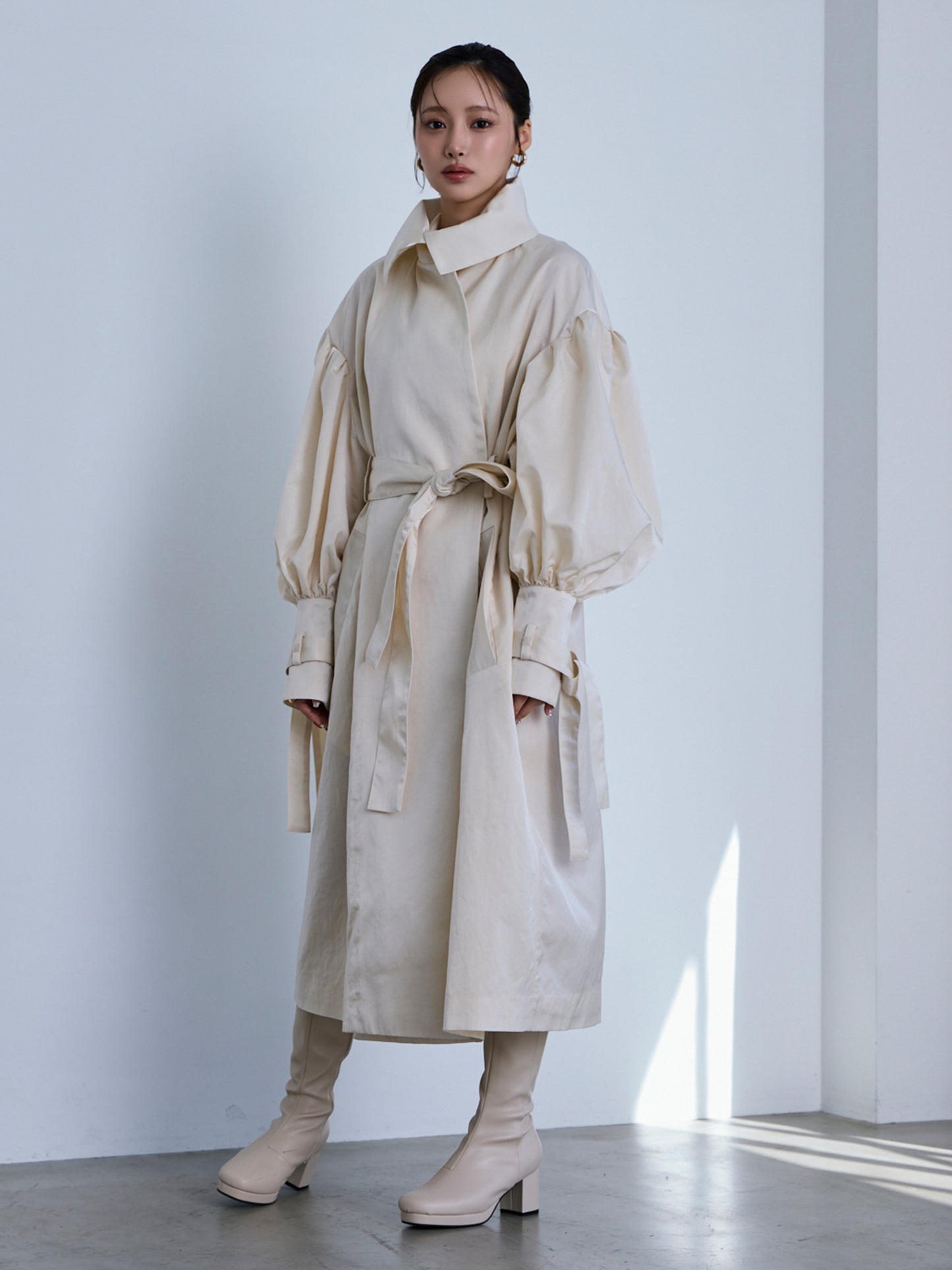 flower sleeve over coat