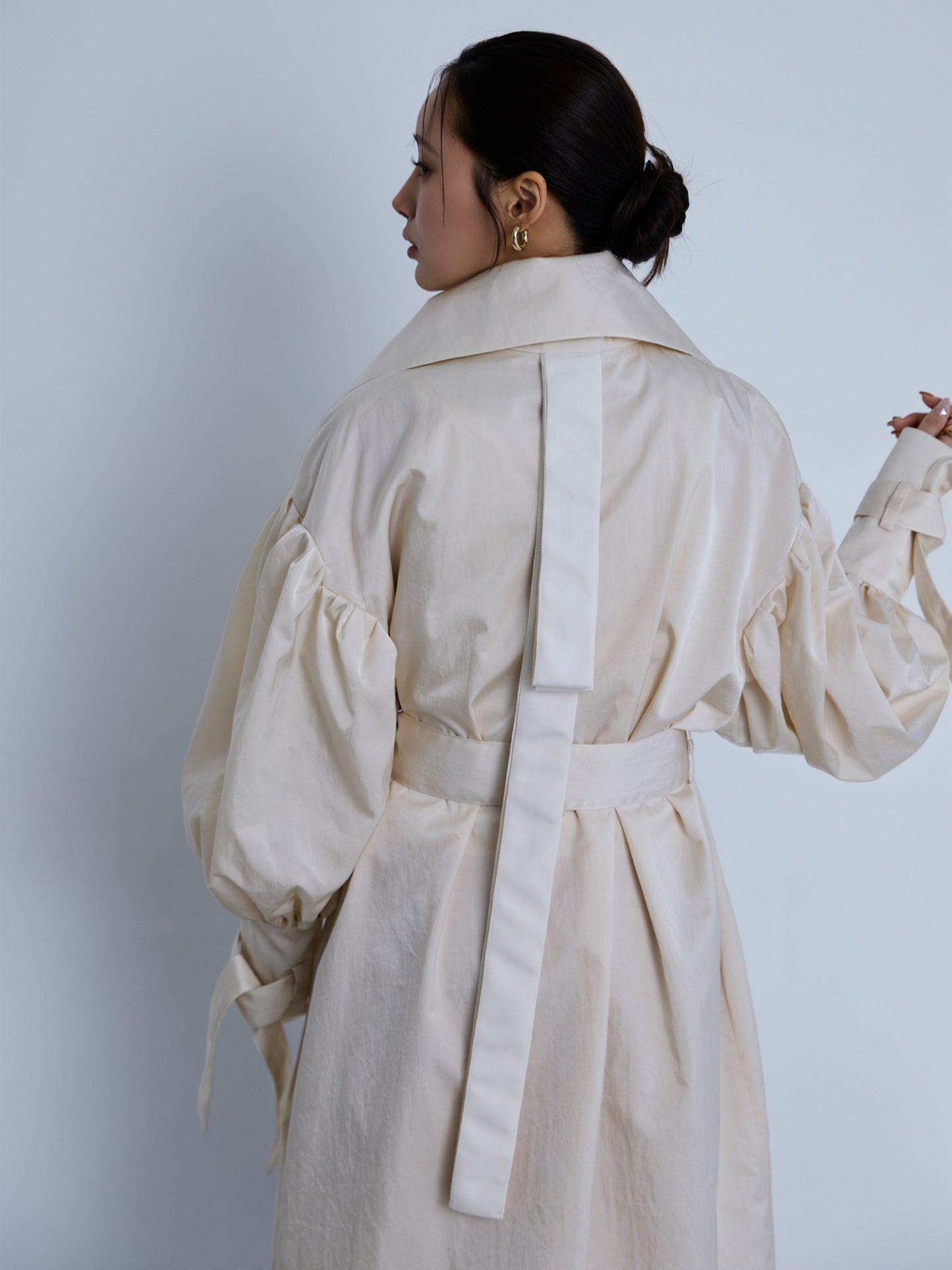 flower sleeve over coat