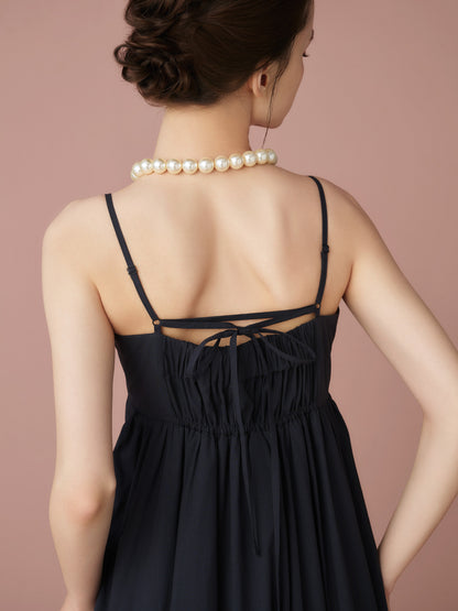 Back Ribbon Tiered Volume Dress
