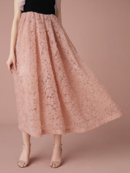 Contrast Lace Ribbon Strap Dress
