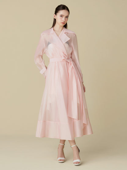 Sheer Organza Trench Coat