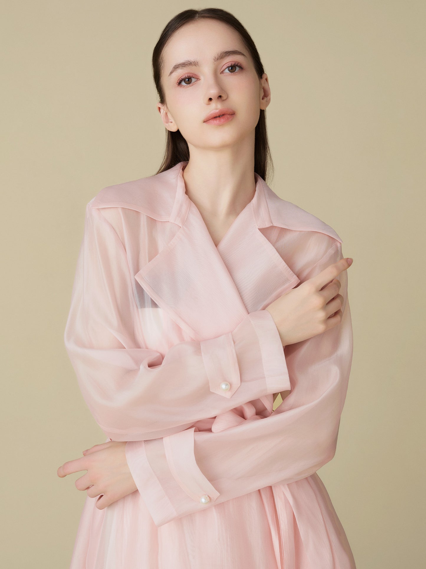 Sheer Organza Trench Coat
