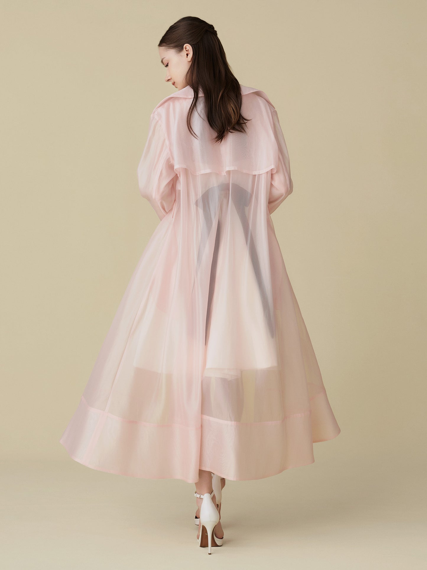 Sheer Organza Trench Coat