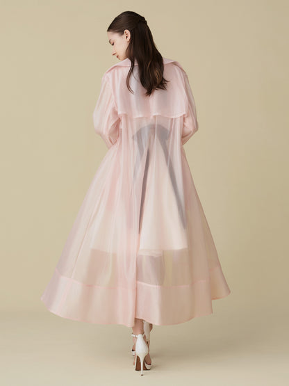 Sheer Organza Trench Coat